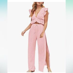 NWT Two piece pant and crop top set.